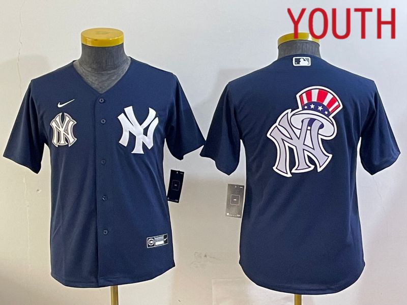 Youth New York Yankees Blank Blue Game 2024 Nike MLB Jersey style 12096->youth mlb jersey->Youth Jersey